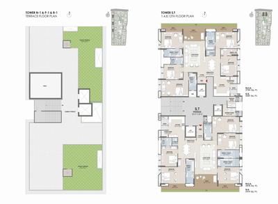 Image of 2743 Sq.ft 3 BHK Apartment / Flat for sale in Vesu, Surat for Rs. 17280900