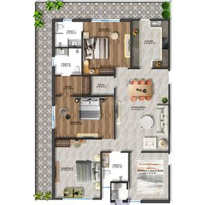 Image of 1786 Sq.ft 3 BHK Apartment / Flat for sale in Hare Krishna Ashiyana 1, Rukmani Vihar, Vrindavan for Rs. 21000000