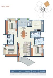 Image of 1465 Sq.ft 3 BHK Apartment / Flat for sale in Mahendra Arto Helix, Electronic City, Bengaluru for Rs. 16600000