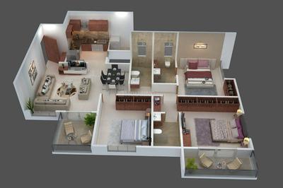 Image of 1305 Sq.ft 3 BHK Apartment / Flat for sale in Garve Akshara Meadows, Tathawade, Pune for Rs. 8600000