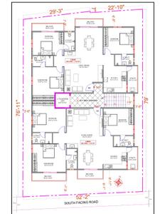 Floor Plan Image of 1750 Sq.ft 3 BHK Apartment / Flat for sale in Banaswadi Bengaluru for Rs. 22500000
