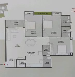 Image of 1550 Sq.ft 3 BHK Apartment / Flat for sale in Shubham Green City, Bagwada, Vapi for Rs. 4700000