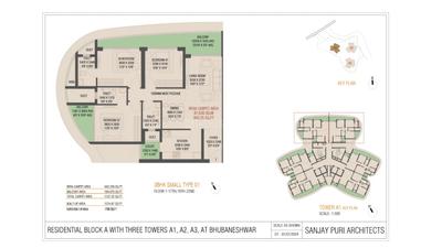 Image of 1278 Sq.ft 3 BHK Apartment / Flat for sale in Patia, Bhubaneswar for Rs. 12185400