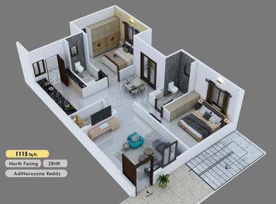 Image of 1300 Sq.ft 3 BHK Apartment / Flat for sale in Kommadi, Visakhapatnam for Rs. 6110000