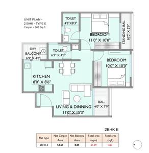 Image of 895 Sq.ft 2 BHK Apartment / Flat for sale in Munisuvrat Shankeshwar Sparsh, Moshi, Pune for Rs. 4500000