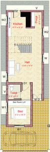 Floor Plan Image of 1400 Sq.ft 3 BHK Independent House for sale in Sundakkamuthur Coimbatore for Rs. 7000000