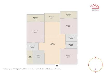 Image of 1765 Sq.ft 3 BHK Apartment / Flat for sale in Abhee Silicon Shine Phase 2 by Abhee Ventures, Mullur, Bengaluru for Rs. 18500000