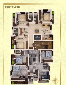 Floor Plan Image of 776 Sq.ft 2 BHK Apartment / Flat for sale in Kodungaiyur East Chennai for Rs. 5600000