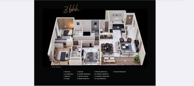 Image of 2197 Sq.ft 3 BHK Apartment / Flat for sale in Manisha 64 Hills, Bavdhan, Pune for Rs. 20500000