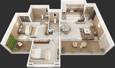 Image of 1042 Sq.ft 2 BHK Apartment / Flat for sale in Millennium Amara Phase 2, Mamurdi, Pune for Rs. 6600000