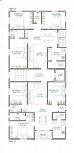 Floor Plan Image of 1465 Sq.ft 3 BHK Apartment / Flat for sale in Yendada Visakhapatnam for Rs. 8800000