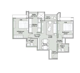 Image of 750 Sq.ft 1 BHK Apartment / Flat for sale in Prestige Garden Trails, Mira Road East, Mira Bhayandar for Rs. 9500000