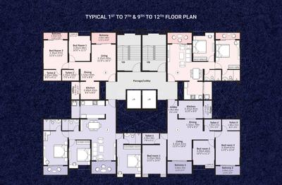Image of 1580 Sq.ft 3 BHK Apartment / Flat for sale in Nyati Era I, Dhanori, Pune for Rs. 13500000