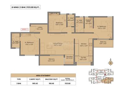 Image of 1710 Sq.ft 3 BHK Apartment / Flat for sale in Minerva, Pimple Saudagar, Pune for Rs. 18800000