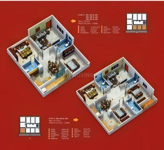Floor Plan Image of 1584 Sq.ft 3 BHK Apartment / Flat for sale in NRI Layout Bengaluru for Rs. 11404800
