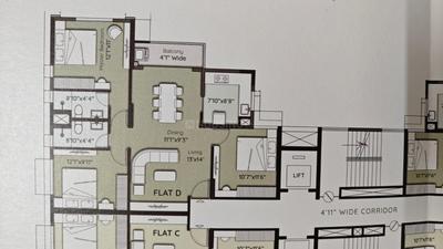 Image of 964 Sq.ft 3 BHK Apartment / Flat for sale in Sureka Sunrise Aura, Rajpur, Kolkata for Rs. 8500000