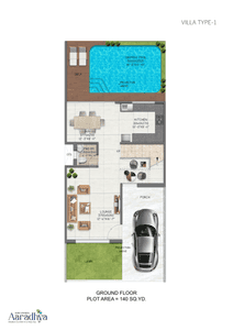 Floor Plan Image of 1260 Sq.ft 2 BHK Villa for sale in Shri Vrinda Aradhaya, Barsana Mathura for Rs. 10500000