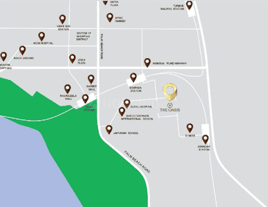 Image of 1395 Sq.ft 2 BHK Apartment / Flat for sale in The Oasis, Sanpada, Navi Mumbai for Rs. 22600000