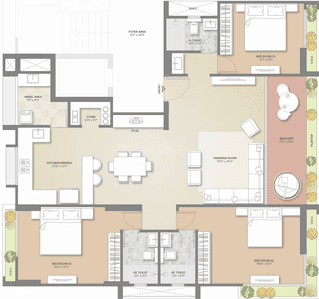 Image of 3015 Sq.ft 3 BHK Apartment / Flat for sale in Kudasan, Gandhinagar for Rs. 15100000