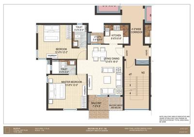 Image of 1230 Sq.ft 2.5 BHK Apartment / Flat for sale in Jaypee Krescent Homes, Sector 129, Noida for Rs. 8500000