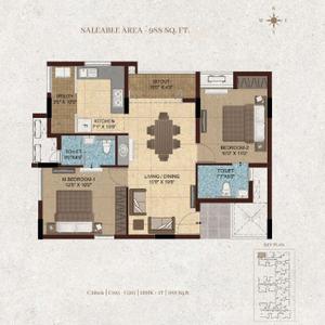 Image of 985 Sq.ft 2 BHK Apartment / Flat for sale in Lifestyle Le Palais, Moulivakkam, Chennai for Rs. 11500000
