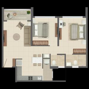 Image of 1736 Sq.ft 3 BHK Apartment / Flat for sale in Rohan Harita, Tathawade, Pune for Rs. 13800000