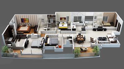 Image of 2500 Sq.ft 4 BHK Apartment / Flat for sale in Pharande Puneville, Tathawade, Pune for Rs. 23500000