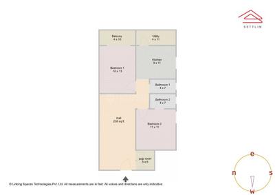 Image of 1155 Sq.ft 2 BHK Apartment / Flat for sale in Sashank Amogha by Sashank Constructions, Agrahara Layout, Bengaluru for Rs. 9800000