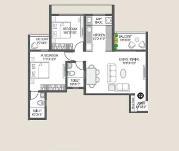 Image of 1569 Sq.ft 3 BHK Apartment / Flat for sale in City One Vezdaa, Kiwale, Pune for Rs. 12500000