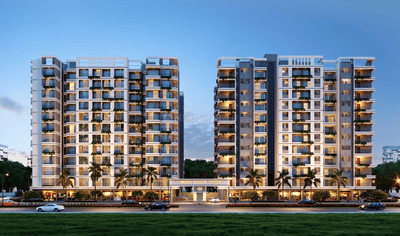 Image of 1240 Sq.ft 2 BHK Apartment / Flat for sale in Atharva Sapphire Towers A, Chinchbhavan, Nagpur for Rs. 5500000