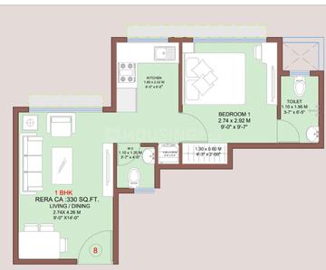 Image of 503 Sq.ft 1 BHK Apartment / Flat for sale in Vikhroli East, Mumbai for Rs. 8500000