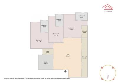 Image of 1928 Sq.ft 3 BHK Apartment / Flat for sale in Konanakunte, Bengaluru for Rs. 16000000