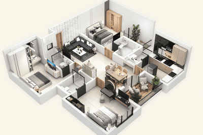 Bedroom Image of 1263 Sq.ft 3 BHK Apartment / Flat for sale in Raghunathpur Bhubaneswar for Rs. 17600000