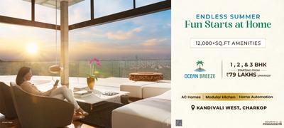 Image of 672 Sq.ft 2 BHK Apartment / Flat for sale in Bhairav Ocean Breeze, Kandivali West, Mumbai for Rs. 11100000