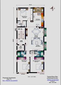 Floor Plan Image of 1680 Sq.ft 3 BHK Apartment / Flat for sale in Anna Nagar Chennai for Rs. 34000000