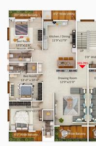 Image of 2350 Sq.ft 4 BHK Apartment / Flat for sale in RM Sai Eternity, Manish Nagar, Nagpur for Rs. 8700000