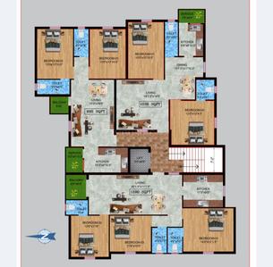 Floor Plan Image of 1281 Sq.ft 3 BHK Apartment / Flat for sale in Nanmangalam Chennai for Rs. 10500000