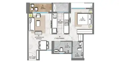 Image of 670 Sq.ft 2.5 BHK Apartment / Flat for sale in Velcon Vista, Chembur, Mumbai for Rs. 18500000
