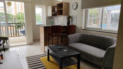 Living Room Image of 600 Sq.ft 1 BHK Apartment / Flat for rent in Kondapur Hyderabad for Rs. 30000