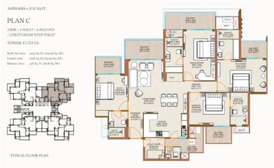 Image of 2727 Sq.ft 4 BHK Apartment / Flat for sale in Ivory County, Sector 115, Noida for Rs. 40359600