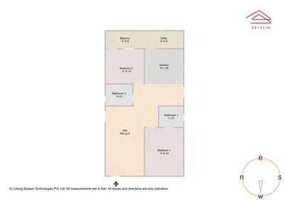 Image of 1255 Sq.ft 2 BHK Apartment / Flat for sale in SLS Spring Woods by SLS Developers, Harlur, Bengaluru for Rs. 15800000