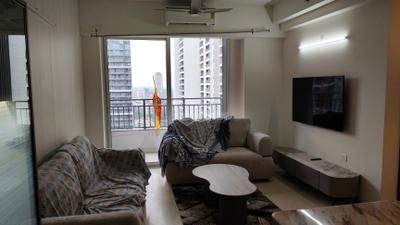 Living Room Image of 1255 Sq.ft 2 BHK Apartment / Flat for rent in Godrej Woods, Sector 43 Noida for Rs. 75000