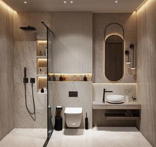 Bathroom Image of 601 Sq.ft 2 BHK Apartment / Flat for sale in Chaitanya Ethics Oliver, Mahim Mumbai for Rs. 26800000