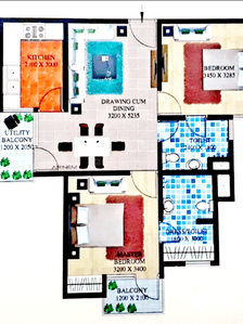 Image of 960 Sq.ft 2 BHK Apartment / Flat for rent in Gomti Nagar, Lucknow for Rs. 19000