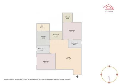 Image of 1308 Sq.ft 2 BHK Apartment / Flat for sale in Inspira Tropical Garden by Inspira Builders, Electronic City, Bengaluru for Rs. 15300000