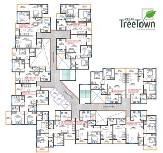 Floor Plan Image of 1309 Sq.ft 3 BHK Apartment / Flat for sale in Moshi Pune for Rs. 8000000