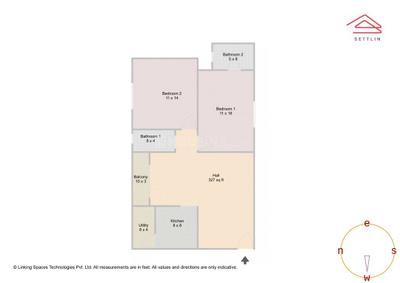 Image of 1180 Sq.ft 2 BHK Apartment / Flat for sale in Thanisandra, Bengaluru for Rs. 7350000