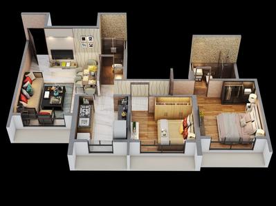 Image of 720 Sq.ft 1 BHK Apartment / Flat for sale in Lively Kalpavruksha Oneness, Taloja, Navi Mumbai for Rs. 4500000