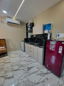 Kitchen Image of 550 Sq.ft 1 RK Builder Floor for rent in Mahalakshmi Nagar Indore for Rs. 15000