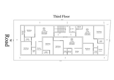 Floor Plan Image of 1413 Sq.ft 3 BHK Apartment / Flat for sale in Kolathur Chennai for Rs. 11000000